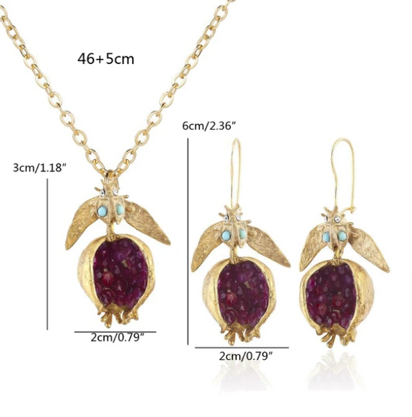 Pomegranate Earrings Set